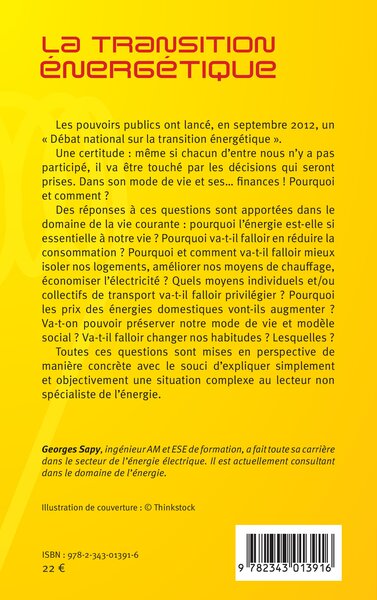 La transition énergétique, Pourquoi et comment elle va changer votre vie (9782343013916-back-cover)