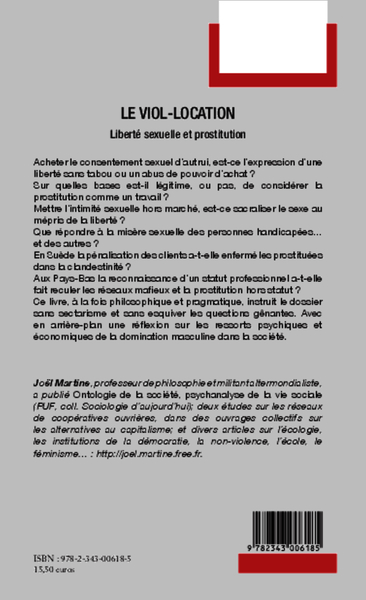 Le viol-location, Liberté sexuelle et prostitution (9782343006185-back-cover)