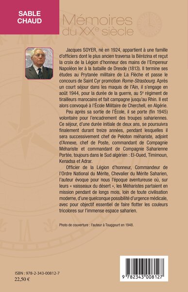 Sable chaud, Souvenirs d'un officier méhariste - (1946-1959) (9782343008127-back-cover)