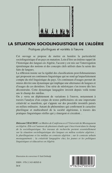 La situation sociolinguistique de l'Algérie, Pratiques plurilingues et variétés à l'oeuvre (9782343005058-back-cover)