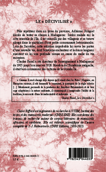 Le "décivilisé" (9782343044033-back-cover)