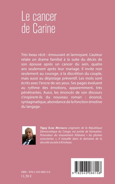 Le cancer de Carine. Témoignage posthume (9782343066158-back-cover)