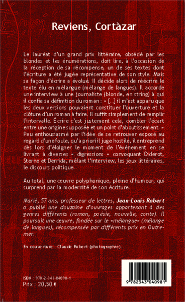 Reviens Cortàzar, Roman (9782343040981-back-cover)