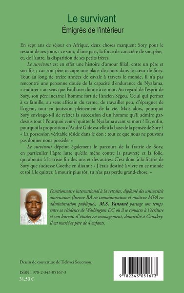 Le survivant, Émigrés de l'intérieur Tome 2 (9782343051673-back-cover)