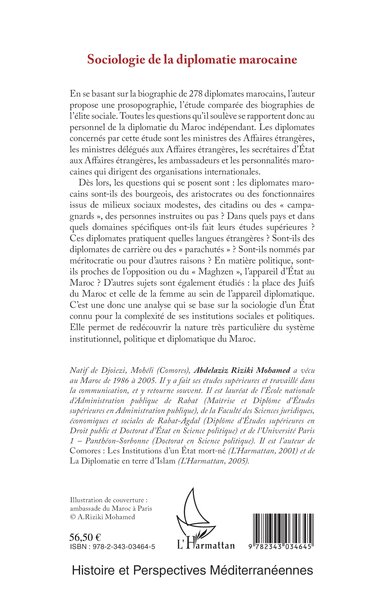 Sociologie de la diplomatie marocaine (9782343034645-back-cover)