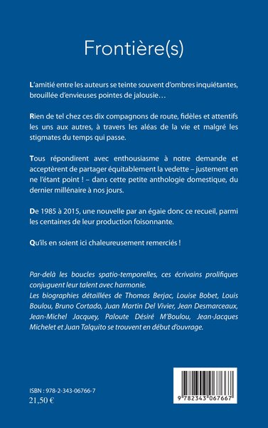 Frontière(s), Ou l'art de se donner des nouvelles ... (9782343067667-back-cover)