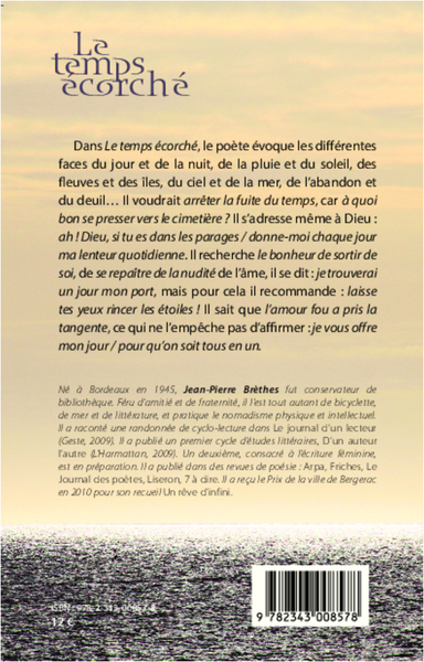 Le temps écorché, poèmes (9782343008578-back-cover)