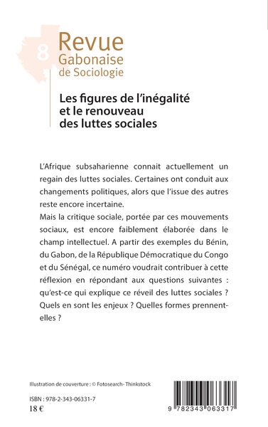 Revue gabonaise de sociologie, Les figures de l'inégalité et le renouveau des luttes sociales (9782343063317-back-cover)