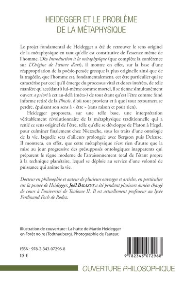 Heidegger et le problème de la métaphysique (9782343072968-back-cover)