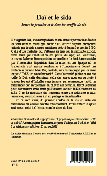 Daï et le sida, Entre le premier et le dernier souffle de vie (9782343018799-back-cover)