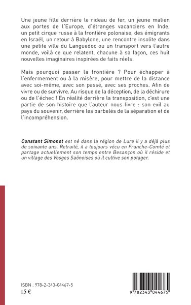 Passer la frontière Nouvelles (9782343044675-back-cover)