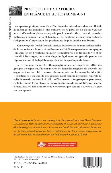 Pratique de la capoeira en France et au Royaume-Uni (9782343052090-back-cover)