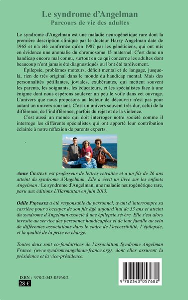 Le syndrome d'Angelman, Parcours de vie des adultes (9782343057682-back-cover)