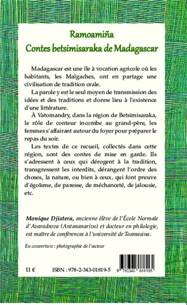 Ramoamina, Contes betsimisaraka de Madagascar (9782343018195-back-cover)