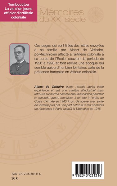 Tombouctou, La vie d'un jeune officier de l'artillerie coloniale 1926 - 1928 (9782343031316-back-cover)