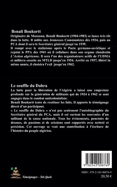 Le Souffle du Dahra, La résistance algérienne de 1924 à 1962 (9782343008769-back-cover)