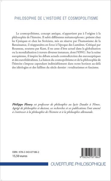 Philosophie de l'histoire et cosmopolitisme (9782343071862-back-cover)