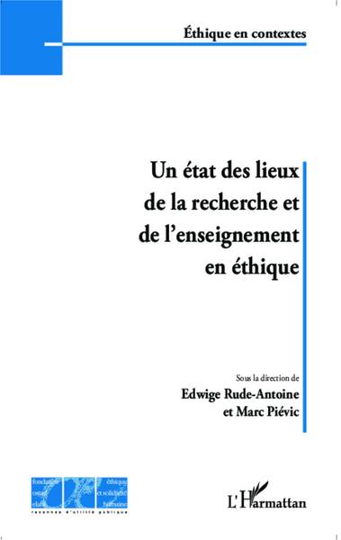 Un état des lieux de la recherche et de l'enseignement en éthique (9782343039060-front-cover)