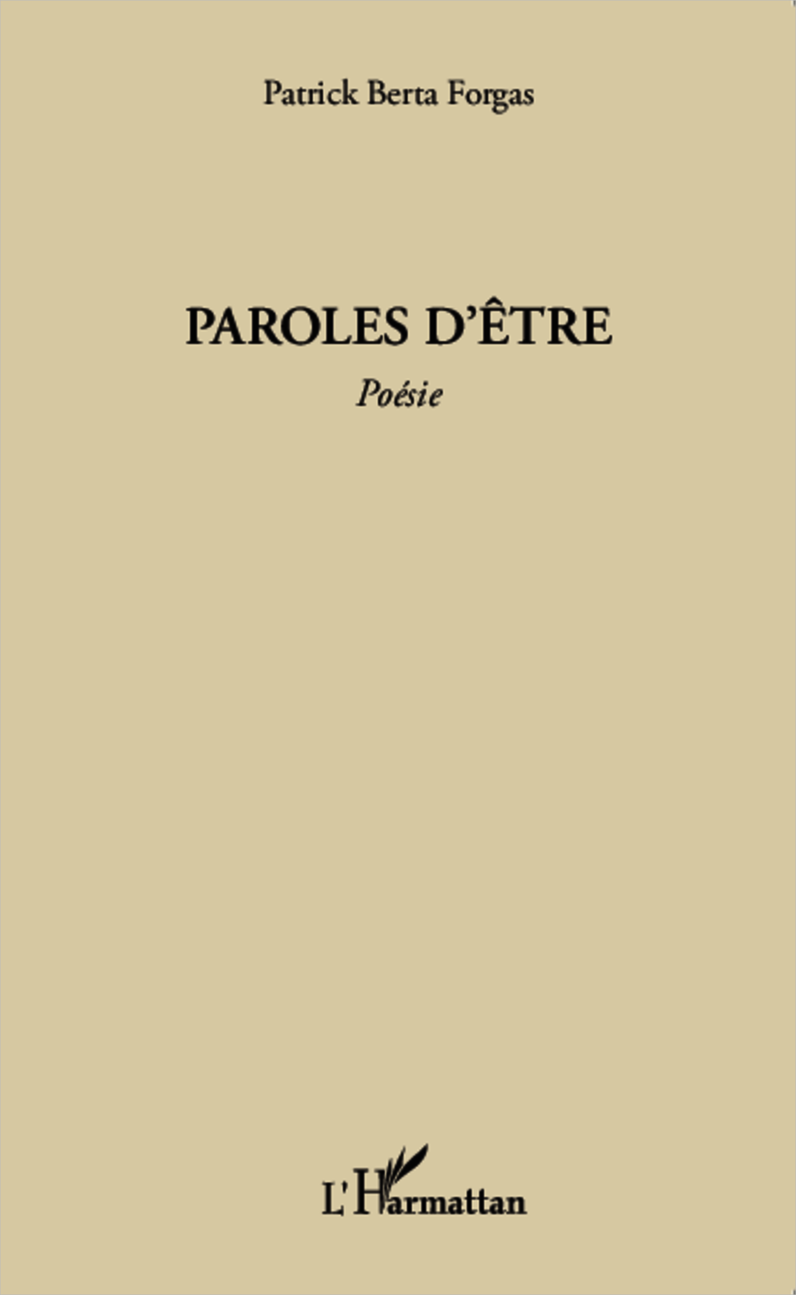 Paroles d'être, Poésie (9782343037066-front-cover)