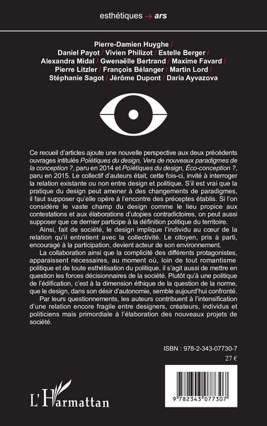 Poïétiques du design, Conception et politique (9782343077307-back-cover)