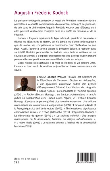 Augustin Frédéric Kodock, L'homme politique camerounais (1933-2011) (9782343062600-back-cover)