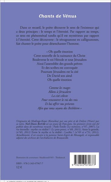 Chants de Vénus, Poèmes (9782343079677-back-cover)