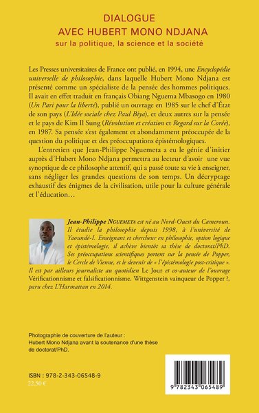 Dialogue avec Hubert Mono Ndjana sur la politique, la science et la société (9782343065489-back-cover)