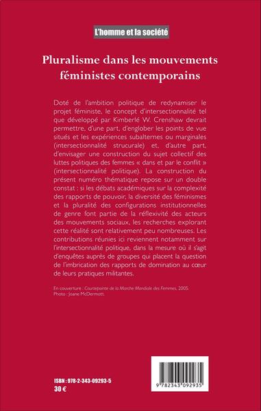 L'Homme et la Société, Pluralisme dans les mouvements féministes contemporains (9782343092935-back-cover)