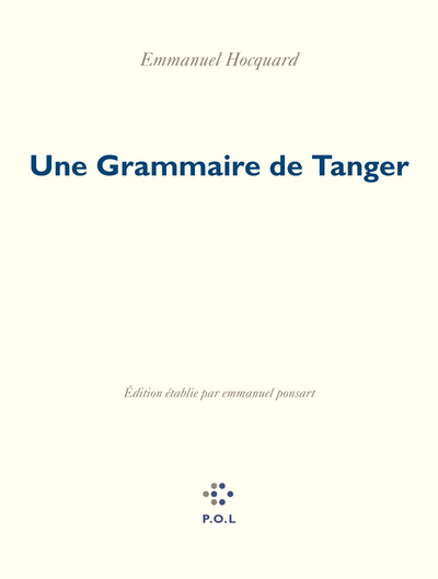 Une Grammaire de Tanger (9782818052945-front-cover)