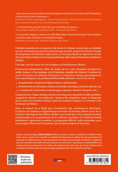 Psychologie clinique et psychopathologie, Manuel d'entraînement (9782340107854-back-cover)