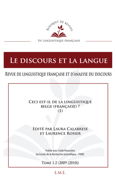 Le discours et la langue, Ceci est-il de la linguistique belge (française) ? (9782875250285-front-cover)