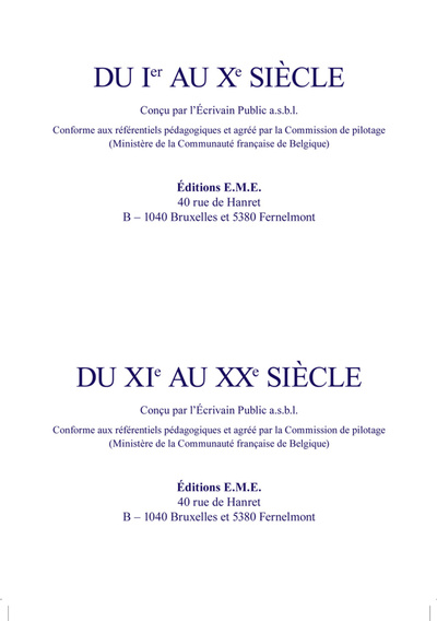 Panorama de l'histoire, Du XIe siècle au XXe siècle (9782875250414-front-cover)
