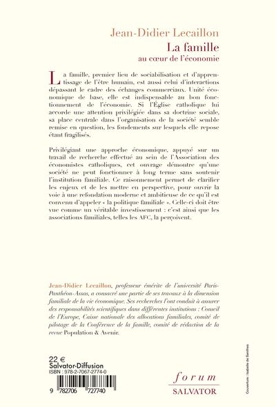 La famille au coeur de l'économie (9782706727740-back-cover)