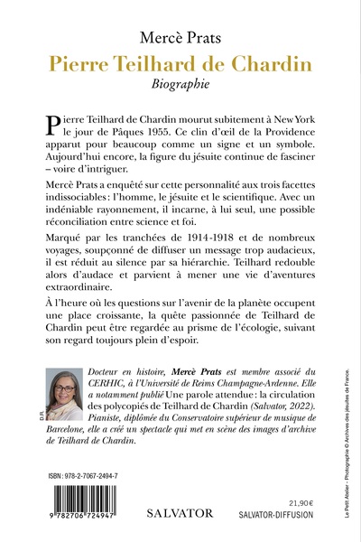 Pierre Teilhard de Chardin, Biographie (9782706724947-back-cover)