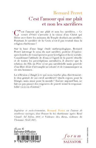 C'est l'amour qui me plaît et non les sacrifices (9782706729546-back-cover)