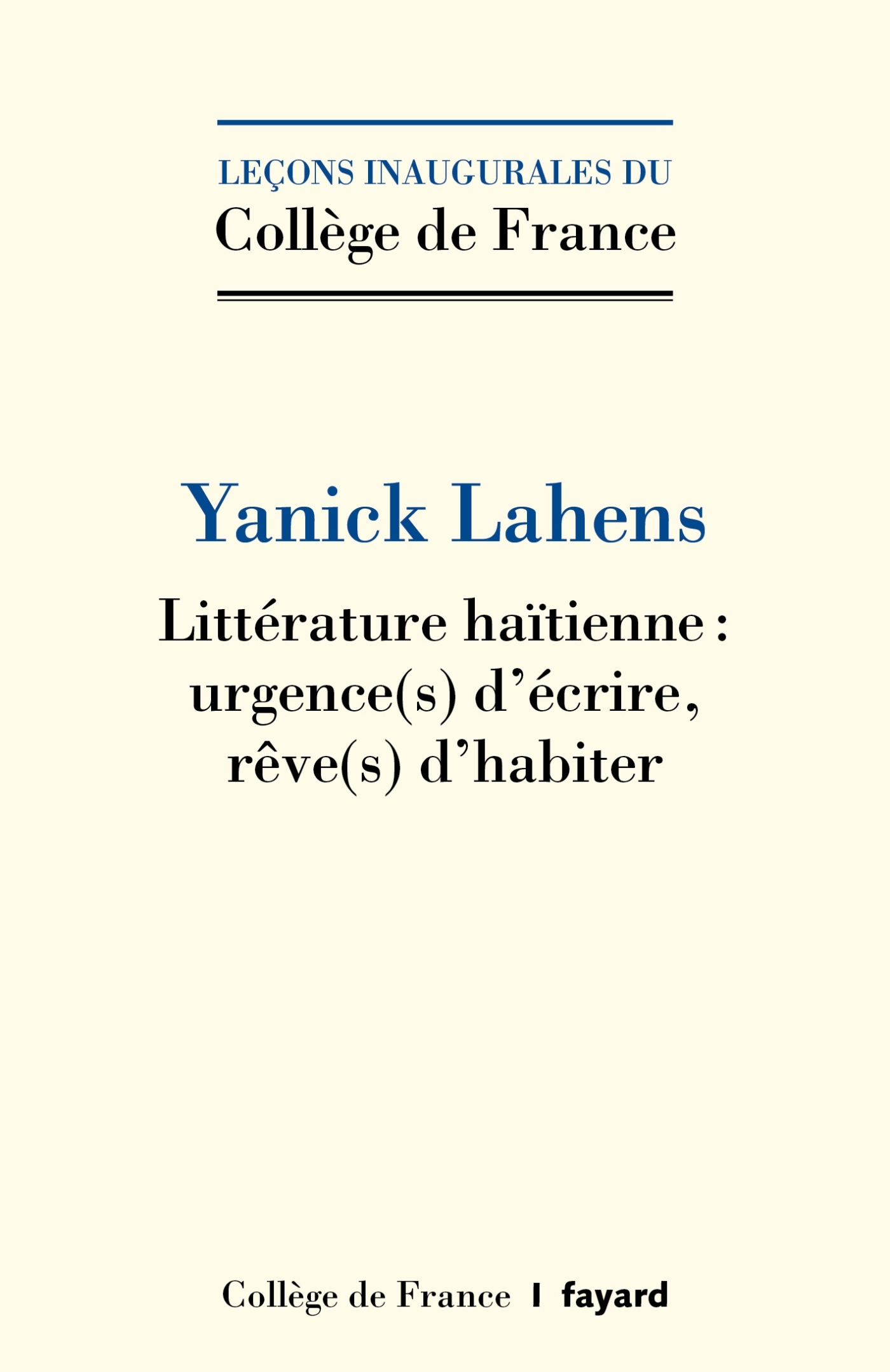 Littérature haïtienne, Urgences d'écrire, rêves d'habiter (9782213712642-front-cover)