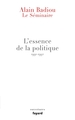 Le Séminaire - L'essence de la politique (1991-1992) (9782213706061-front-cover)