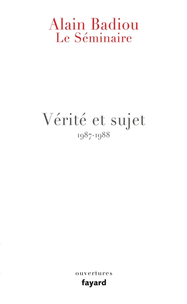Le Séminaire - Vérité et sujet (9782213702094-front-cover)