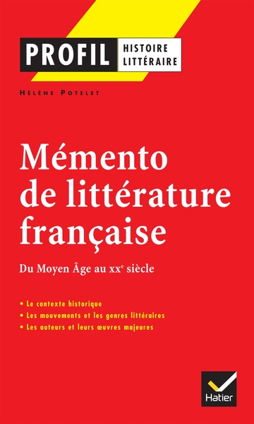 Profil - Mémento de la littérature française (9782218742804-front-cover)