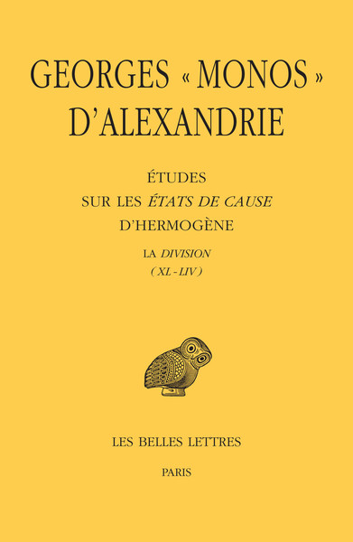 Études sur les États de cause d'Hermogène, La Division (I - XXXIX) (XL - LIV) (9782251006246-back-cover)