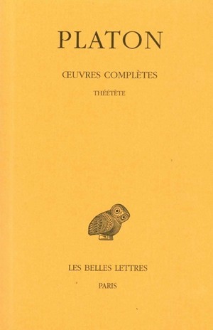 Œuvres complètes. Tome VIII, 2e partie: Théétète (9782251002248-front-cover)