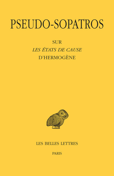 Sur Les États de cause d'Hermogène (9782251006499-front-cover)