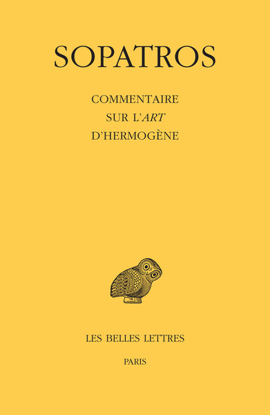 Commentaire sur l'Art d'Hermogène (9782251006345-front-cover)