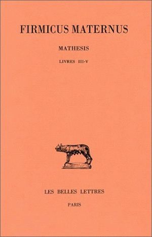 Mathesis. Tome II : Livres III-V (9782251013763-front-cover)