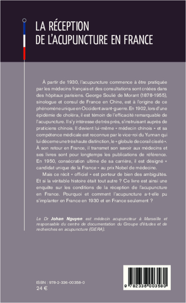 La réception de l'acupuncture en France, Une biographie revisitée de George Soulié de Morant - (1878-1955) (9782336003580-back-cover)