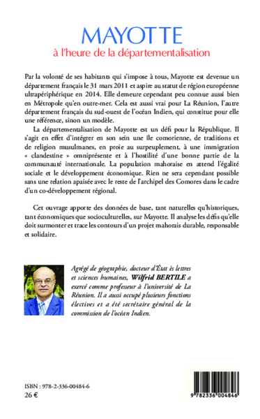 Mayotte à l'heure de la départementalisation (9782336004846-back-cover)