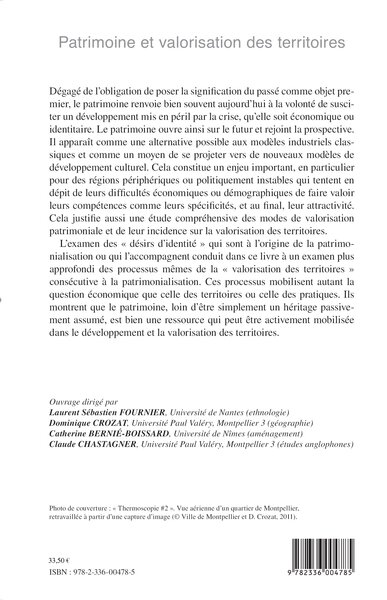 Patrimoine et valorisation des territoires (9782336004785-back-cover)