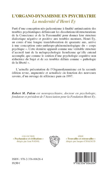 L'organo-dynamisme en psychiatrie, La modernité d'Henri Ey (9782336006284-back-cover)