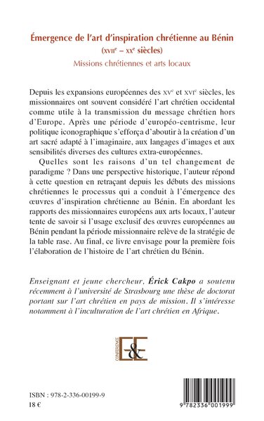 Émergence de l'art d'inspiration chrétienne au Bénin (XVIIe - XXe siècles), Missions chrétiennes et arts locaux (9782336001999-back-cover)