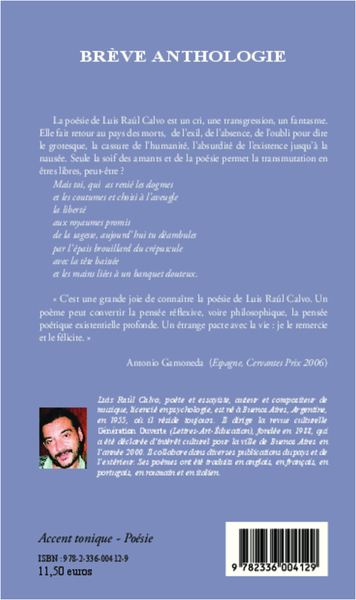 Brève anthologie, bilingue français-espagnol (9782336004129-back-cover)